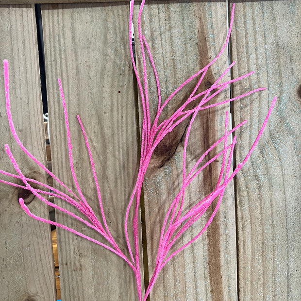 30" Pink Glitter Twig Spray, wreath embellishment, spring decor, Easter Spray, 63745PK - MBcraftssupplyco