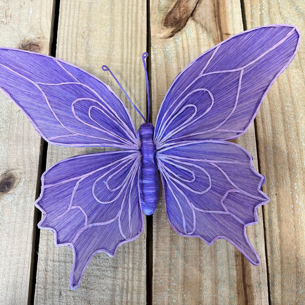 15.75"L Small purple Butterfly w/ clip pointed wing , Summer wreath attachment, wreath enhancement, butterfly embellishment, MB983099PUPW - MBcraftssupplyco