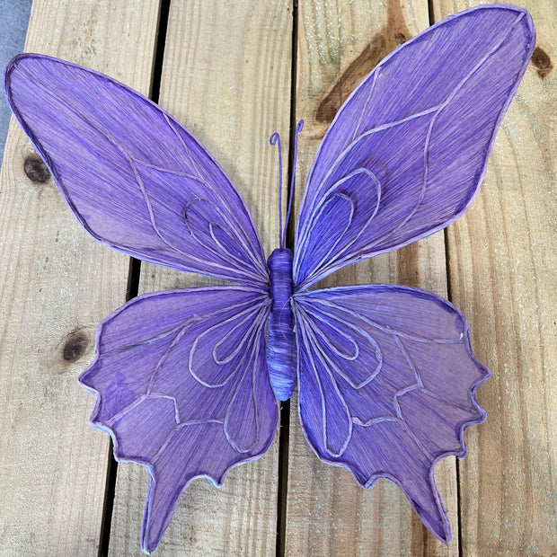 19.75"L Medium purple Butterfly w/ clip pointed wing , Summer wreath attachment, wreath enhancement, butterfly embellishment, MB983199PUPW - MBcraftssupplyco