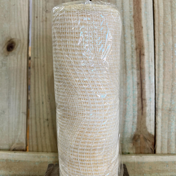 10" x 10Y cream fabric mesh , wreath making supplies, everyday design materials, RY831383 - MBcraftssupplyco