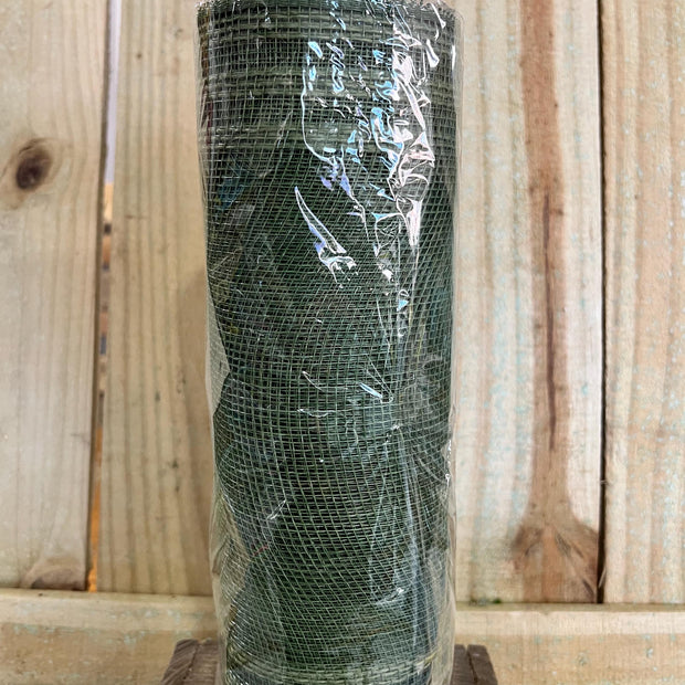 10" x 10Y moss green jute boarder stripe mesh , wreath making supplies, everyday design materials, RY832449 - MBcraftssupplyco