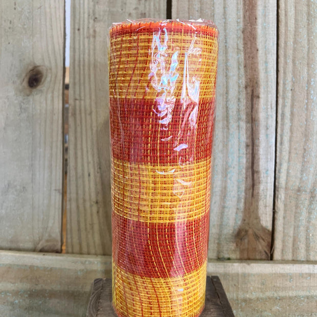 10" x 10Y yellow and orange fabric mesh , wreath making supplies, summer design materials, RY8315B4 - MBcraftssupplyco