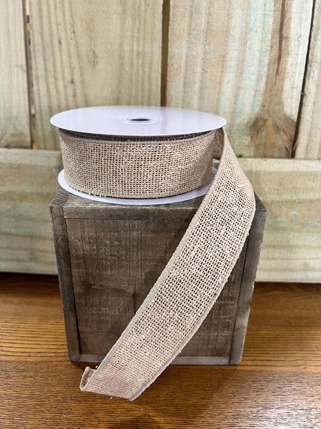 1.5" x 10Y faux burlap Wired Ribbon, wreath making supplies, summer ribbon, spring ribbon, RGE140101 - MBcraftssupplyco