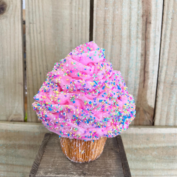 7" Pink Cupcake , wreath embellishment, sweets theme, summer spray, 63077PK - MBcraftssupplyco