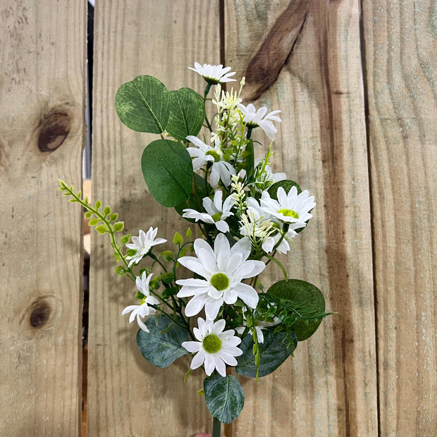 18" white Daisy spray , wreath embellishment, spring floral, 63686CM - MBcraftssupplyco