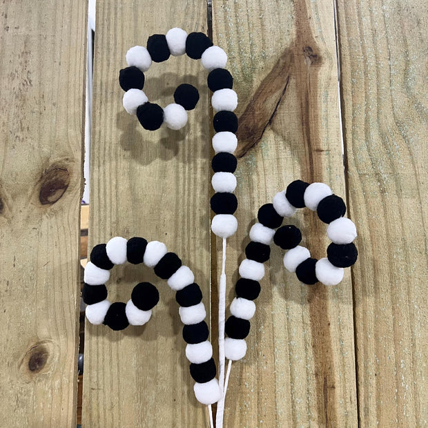 30" black ball Spiral Curly Spray , wreath embellishment, swirl pick, everyday spray, 62298SP28 - MBcraftssupplyco