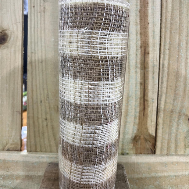 10" x 10Y natural and cream jute check mesh , wreath making supplies, burlap design materials, RY832054 - MBcraftssupplyco